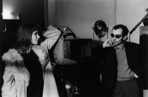 Anna Karina on set with Jean-Luc Godard