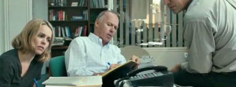 Rachel McAdams, Michael Keaton, and Mark Ruffalo in Spotlight