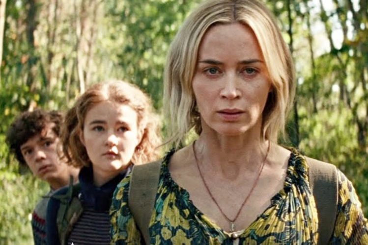 Emily Blunt, Noah Jupe, and Millicent Simmonds in A Quiet Place Part II