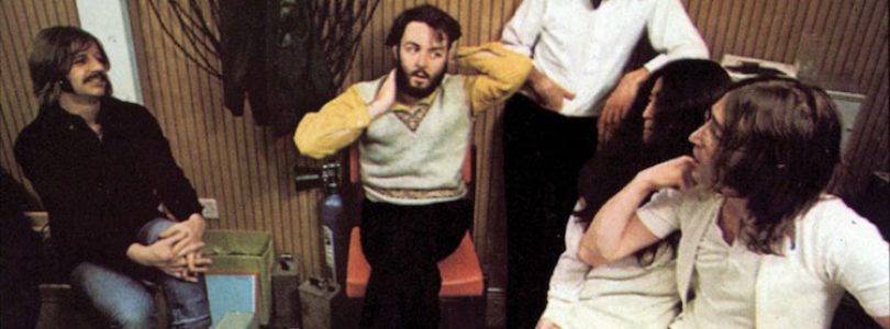 Ringo Starr, Paul McCartney, George Harrison, Yoko Ono, and John Lennon in The Beatles: Get Back