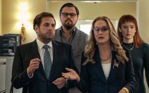 Jonah Hill, Leonardo DiCaprio, Meryl Streep, and Jennifer Lawrence in Don't Look Up