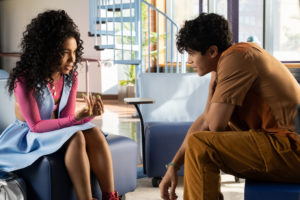 Eva Reign stars as Kelsa and Abubakr Ali as Khal in Billy Porter’s directorial debut Anything's Possible An Orion Pictures Release. Photo credit: Tony Rivetti© 2022 Orion Releasing LLC. All Rights Reserved.