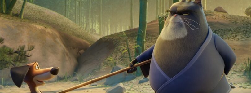 Michael Cera as 'Hank' and Samuel L. Jackson as 'Jimbo' in "Paws of Fury: The Legend of Hank."