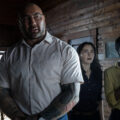 Nikki Amuka-Bird, Dave Bautista, and Abby Quinn in "Knock at the Cabin."