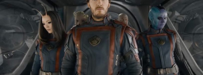 Vin Diesel, Chris Pratt, Dave Bautista, Karen Gillan, and Pom Klementieff in "Guardians of the Galaxy Vol. 3."