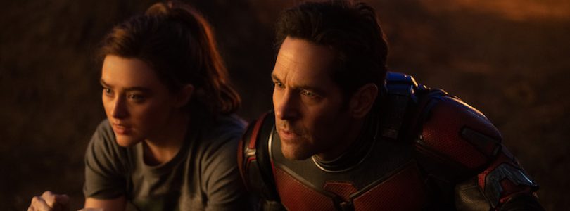 Kathryn Newton (left) and Paul Rudd in Marvel Studios' "ANT-MAN AND THE WASP: QUANTUMANIA."