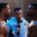 Michael B. Jordan, Jonathan Majors, and Tony Weeks in "Creed III."