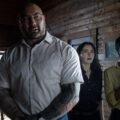 Nikki Amuka-Bird, Dave Bautista, and Abby Quinn in "Knock at the Cabin."