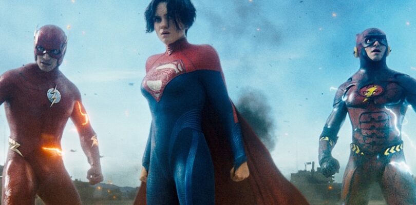 Ezra Miller and Sasha Calle in "The Flash."