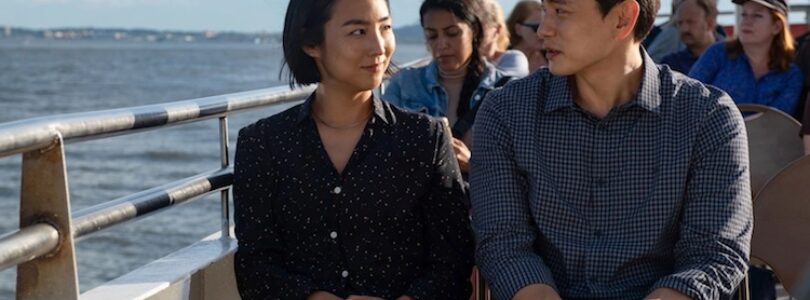 Teo Yoo and Greta Lee in "Past Lives"
