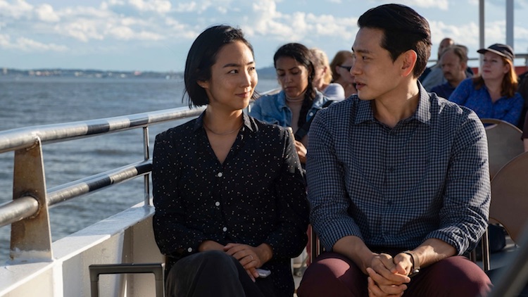 Teo Yoo and Greta Lee in "Past Lives"