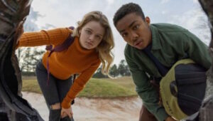 Asante Blackk and Kylie Rogers in "Landscape with Invisible Hand."