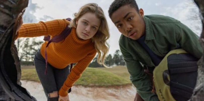 Asante Blackk and Kylie Rogers in "Landscape with Invisible Hand."