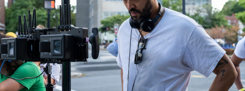 Writer/director Cord Jefferson on the set of his film AMERICAN FICTION.