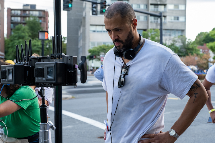 Writer/director Cord Jefferson on the set of his film AMERICAN FICTION.