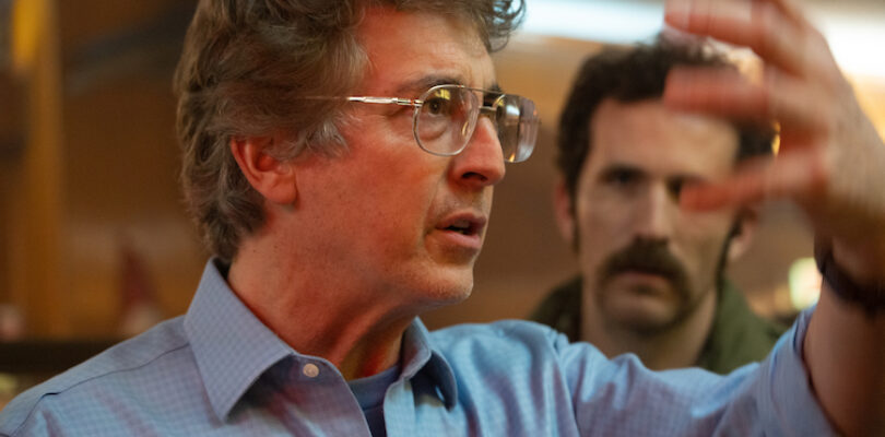Director Alexander Payne and actor Dan Aid on the set of their film "THE HOLDOVERS," a Focus Features release.