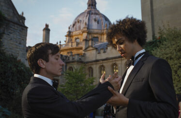Barry Keoghan and Archie Madekwe in "Saltburn."