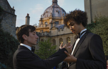 Barry Keoghan and Archie Madekwe in "Saltburn."