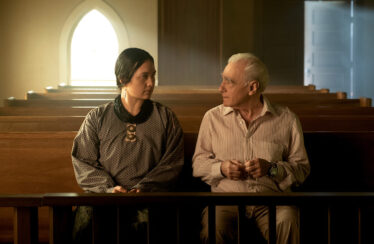 Lily Gladstone and Martin Scorcese on the set of "Killers of the Flower Moon"