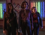 Geraldine Viswanathan (l-r), Margaret Qualley, and Beanie Feldstein in director Ethan Coen's "Drive-Away Dolls."