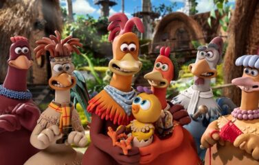 Jane Horrocks, Imelda Staunton, David Bradley, Lynn Ferguson, Thandiwe Newton, and Zachary Levi in "Chicken Run: Dawn of the Nugget"
