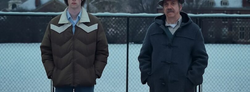 Paul Giamatti and Dominic Sessa in "The Holdovers"
