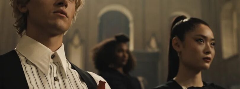 Tom Blyth, Ashley Liao, and Zoe Renee in "The Hunger Games: The Ballad of Songbirds & Snakes"