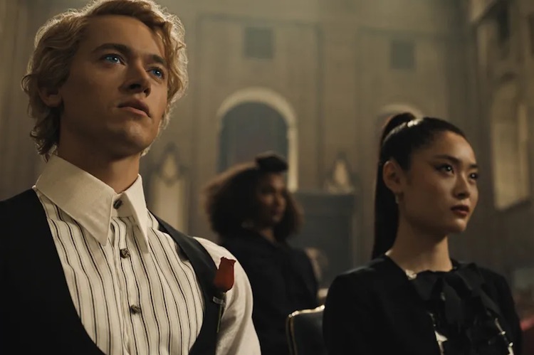 Tom Blyth, Ashley Liao, and Zoe Renee in "The Hunger Games: The Ballad of Songbirds & Snakes"