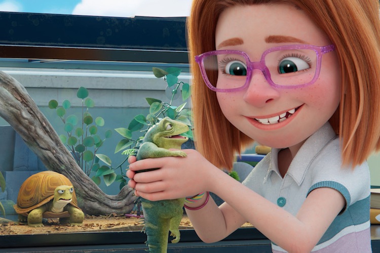 Adam Sandler, Bill Burr, and Sunny Sandler in "Leo."