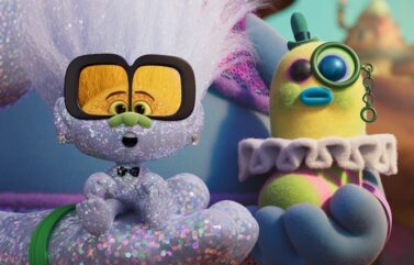 Kevin Michael Richardson, Kenan Thompson, David Fynn, and Kunal Nayyar in "Trolls Band Together"