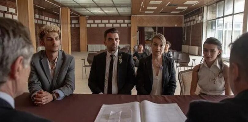 Samson Selim, Anamaria Marinca, Vladimir Tintor, Goran Stolevski, and Sara Klimoska in "Housekeeping for Beginners."