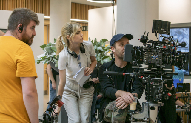 Director Carlson Young on the set of UPGRADED. Director Carlson Young on the set of "Upgraded."