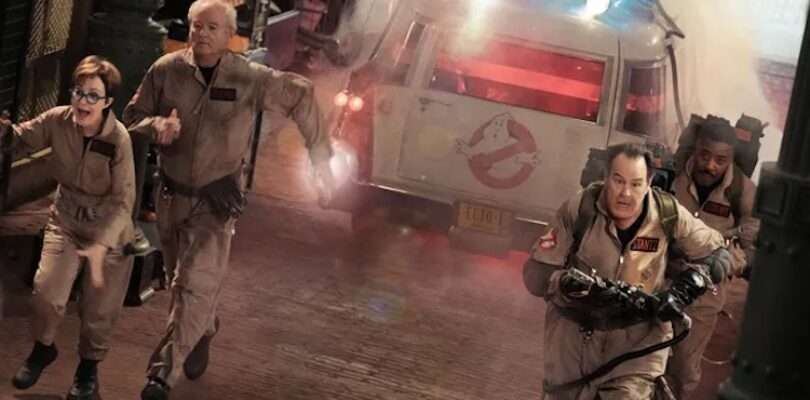 Dan Aykroyd, Bill Murray, Ernie Hudson, and Annie Potts in "Ghostbusters: Frozen Empire."
