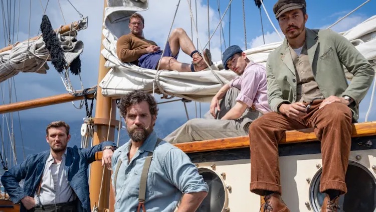 Henry Cavill, Alex Pettyfer, Alan Ritchson, Hero Fiennes Tiffin, and Henry Golding in "The Ministry of Ungentlemanly Warfare."