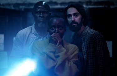 Djimon Hounsou, Lupita Nyong'o, and Alex Wolff in "A Quiet Place: Day One" from Paramount Pictures.