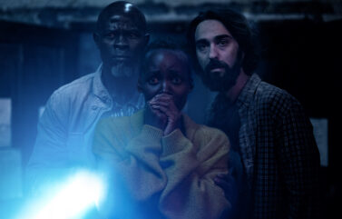 Djimon Hounsou, Lupita Nyong'o, and Alex Wolff in "A Quiet Place: Day One" from Paramount Pictures.