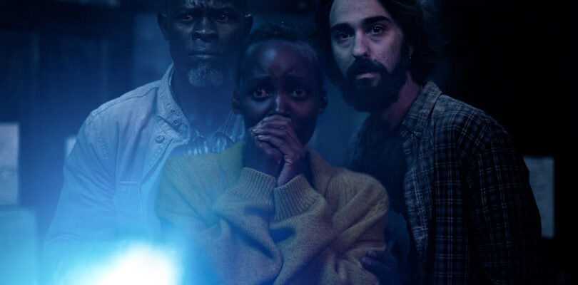 Djimon Hounsou, Lupita Nyong'o, and Alex Wolff in "A Quiet Place: Day One" from Paramount Pictures.