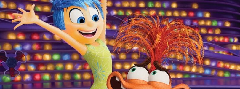 Joy (Amy Poehler) and Anxiety (Maya Hawke) in a scene from “Inside Out 2.”