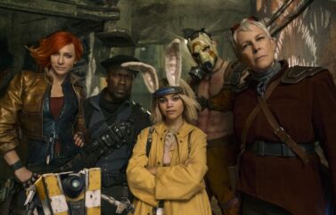 Jamie Lee Curtis, Cate Blanchett, Tina Arena, Kevin Hart, Ariana Greenblatt, Florian Munteanu, and Lilith in “Borderlands.”