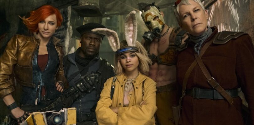 Jamie Lee Curtis, Cate Blanchett, Tina Arena, Kevin Hart, Ariana Greenblatt, Florian Munteanu, and Lilith in “Borderlands.”