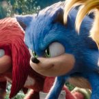 Idris Elba, Colleen O'Shaughnessey, and Ben Schwartz in “Sonic the Hedgehog 3.”
