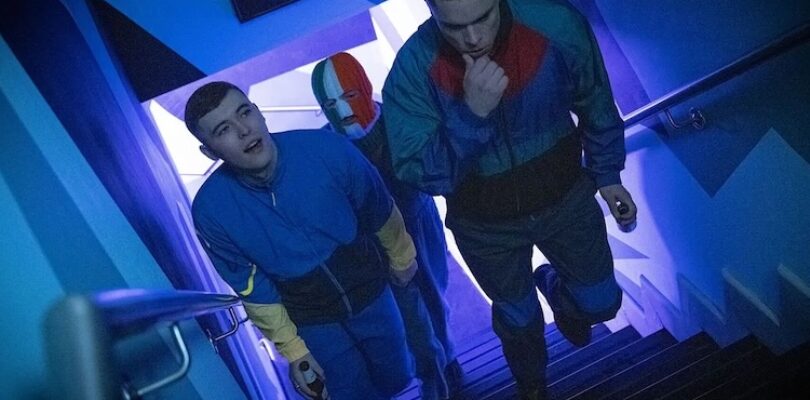 Mo Chara, Móglaí Bap, and DJ Próvai in "Kneecap."