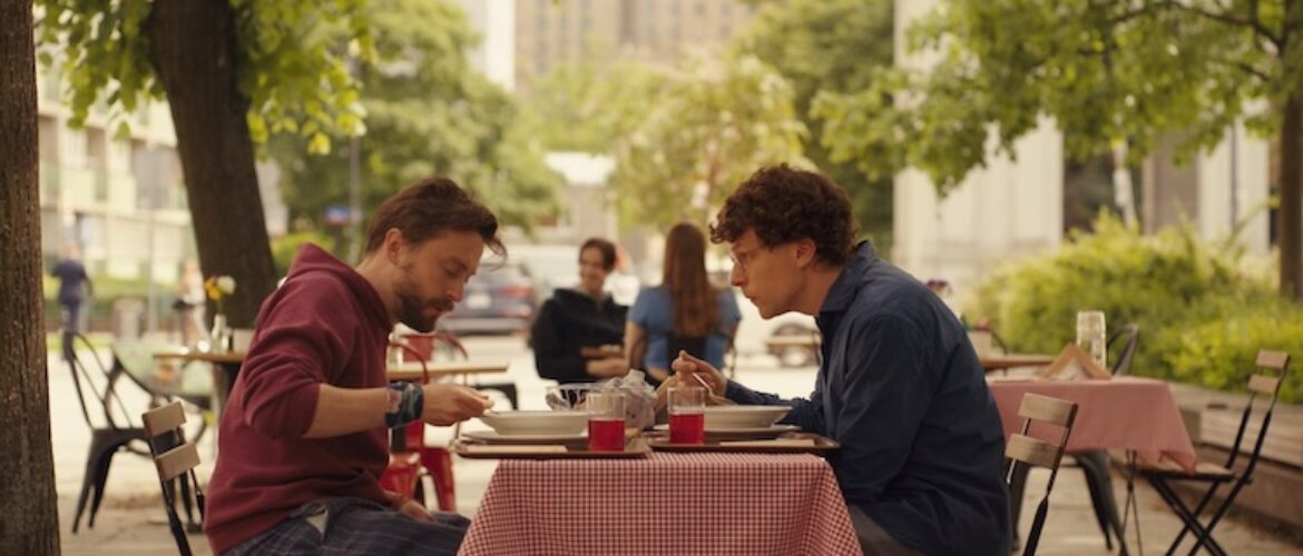 Kieran Culkin and Jesse Eisenberg in “A Real Pain.”