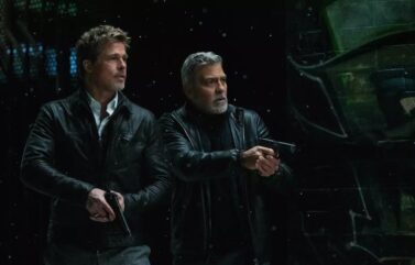 Brad Pitt and George Clooney in “Wolfs.”