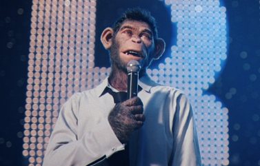 Jonno Davies as Robbie Williams in “Better Man” from Paramount Pictures.