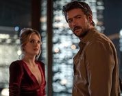 Meghann Fahy and Brandon Sklenar in “Drop.”