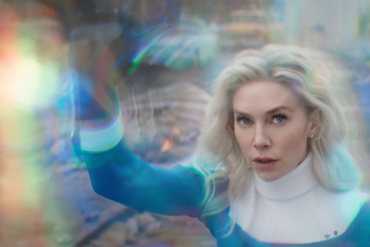 Vanessa Kirby as Sue Storm/Invisible Woman in 20th Century Studios/Marvel Studios' THE FANTASTIC FOUR: FIRST STEPS. Photo courtesy of 20th Century Studios/Marvel Studios. © 2025 20th Century Studios / © and ™ 2025 MARVEL.