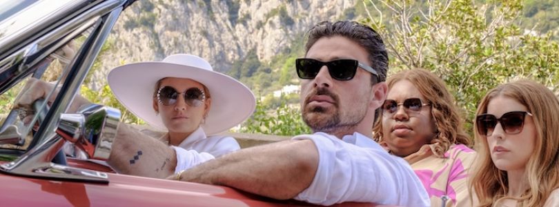 Anna Kendrick, Blake Lively, Alex Newell, and Michele Morrone in “Another Simple Favor.”