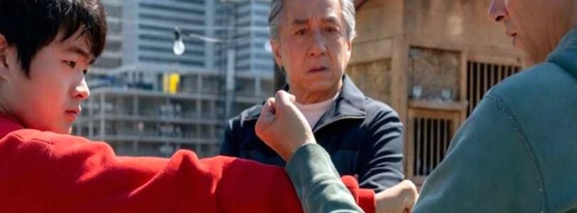 Ben Wang (from left), Jackie Chan, and Ralph Macchio in “Karate Kid: Legends.”