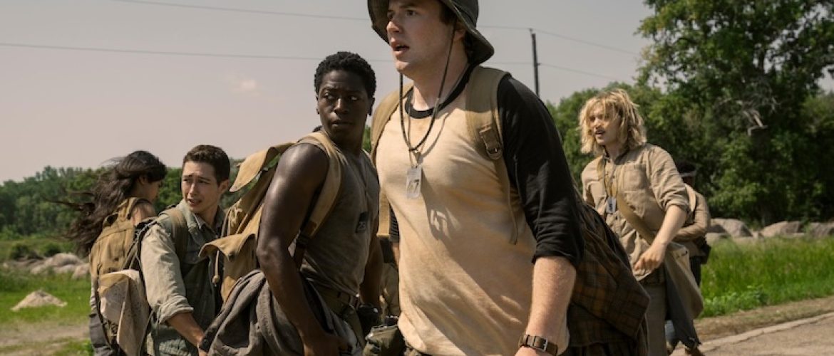 Parker, Joshua Odjick, Cooper Hoffman, Charlie Plummer, Jordan Gonzalez, and David Jonsson in “The Long Walk.”